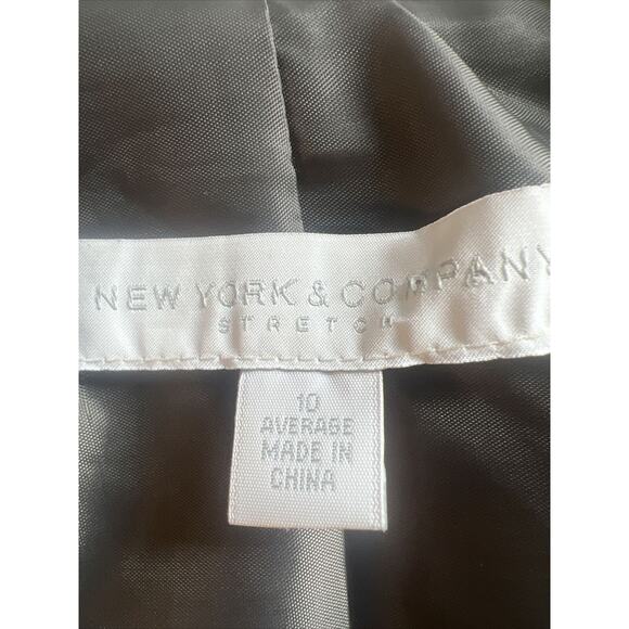 New York & Co Women's Size 10 Black Plaid 2 Button Blazer Jacket - Picture 4 of 7